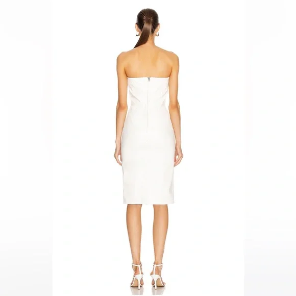 NWT Retrofete FWRD Daniella Faux Leather Midi Dress XS White Farfetch revolve - Picture 3 of 5